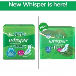 WHISPERS ULTRA CLEAN XL+15PADS