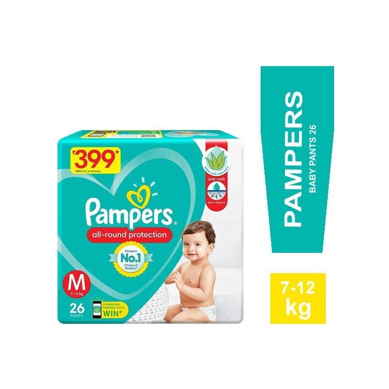 Pampers Premium Care Pants, Medium size baby Diapers, (M) 38 Count Softest  ever Pampers Pants